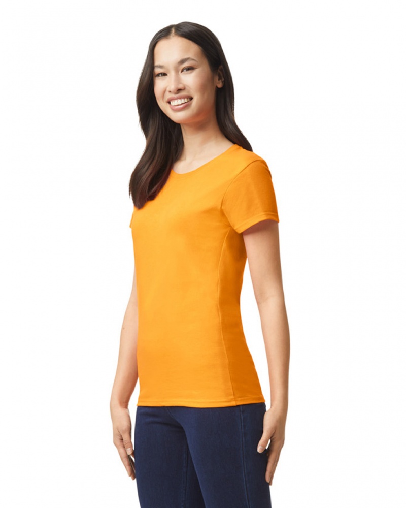 Gold Women's Gildan 5000L T-Shirts | RFDP19267