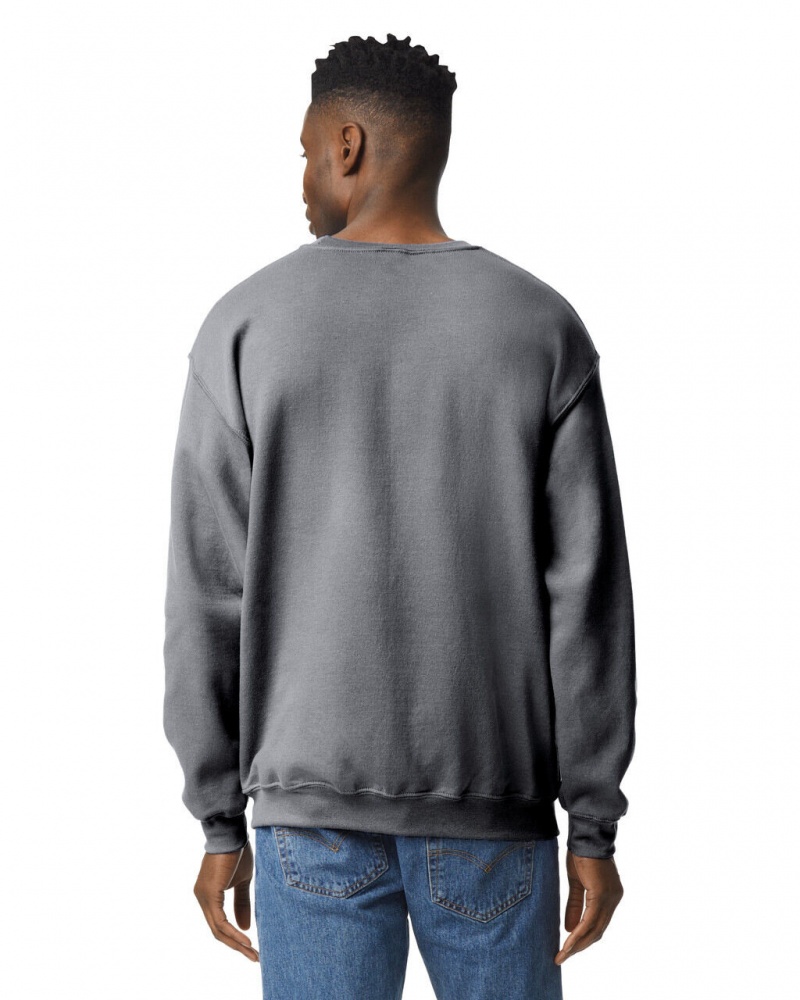 Graphite Heather Men's Gildan 18000 Crewneck Sweatshirt | AVIP61045