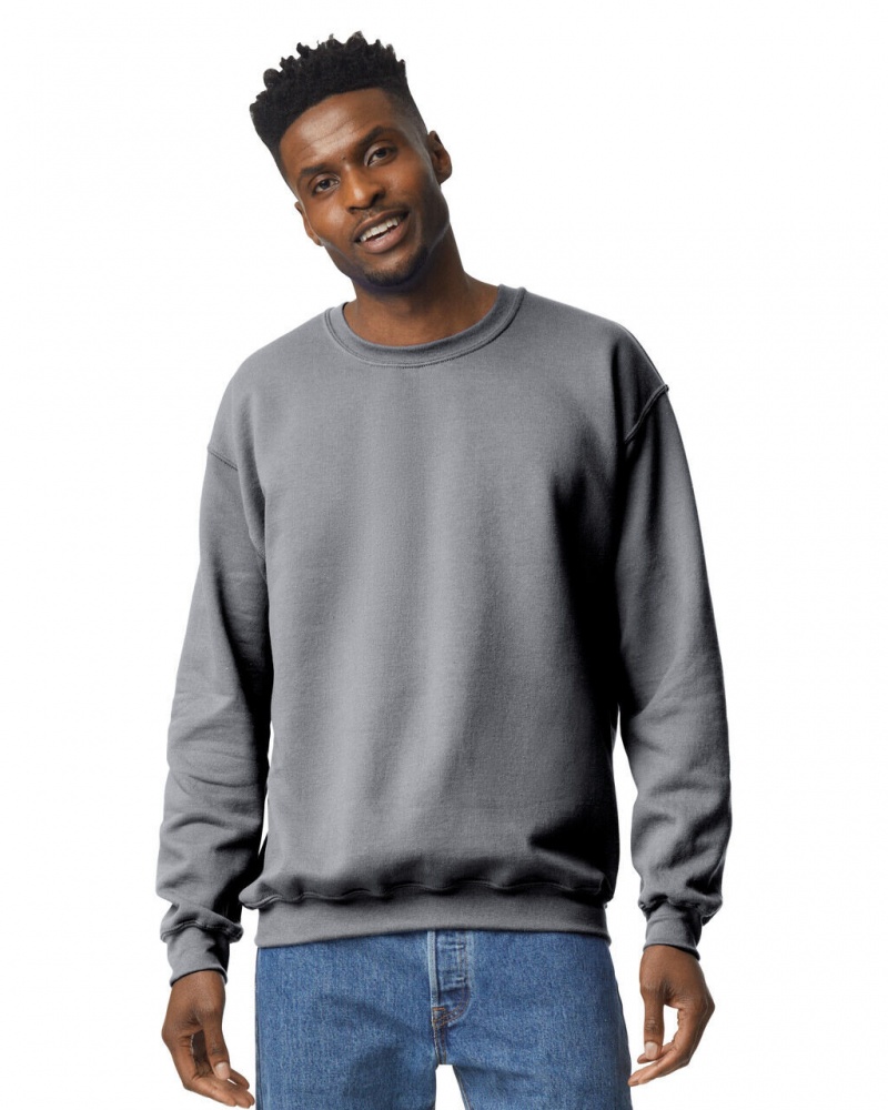 Graphite Heather Men\'s Gildan 18000 Crewneck Sweatshirt | AVIP61045