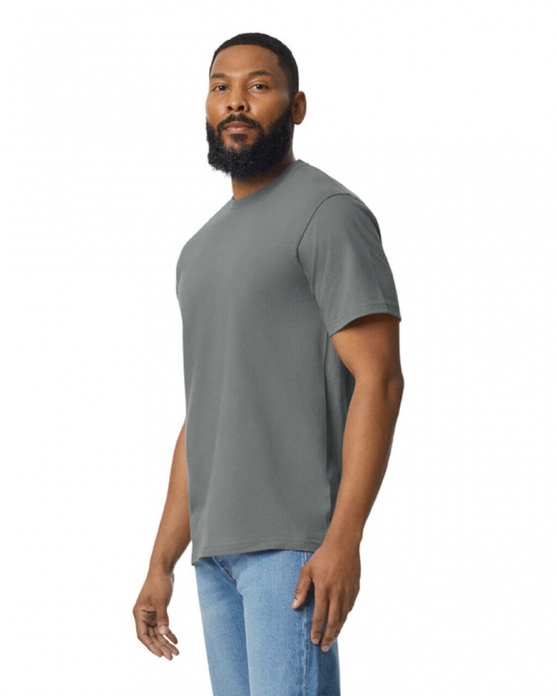 Graphite Heather Men's Gildan 65000 Midweight T-Shirts | DRXZ12634