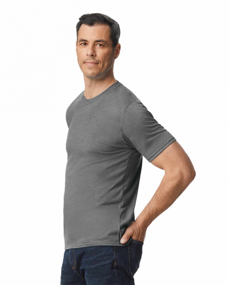 Graphite Heather Men's Gildan 6750 Tri-Blend T-Shirts | NEVY38274