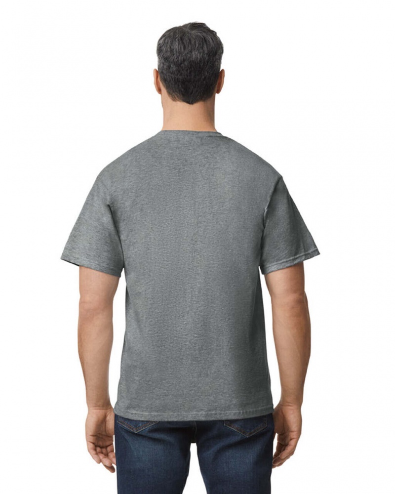 Graphite Heather Men's Gildan H000 T-Shirts | JNTM70569