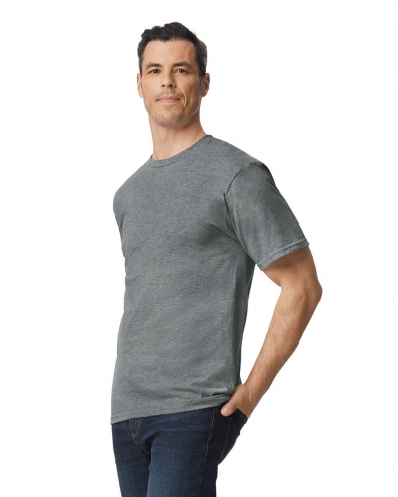 Graphite Heather Men's Gildan H000 T-Shirts | JNTM70569