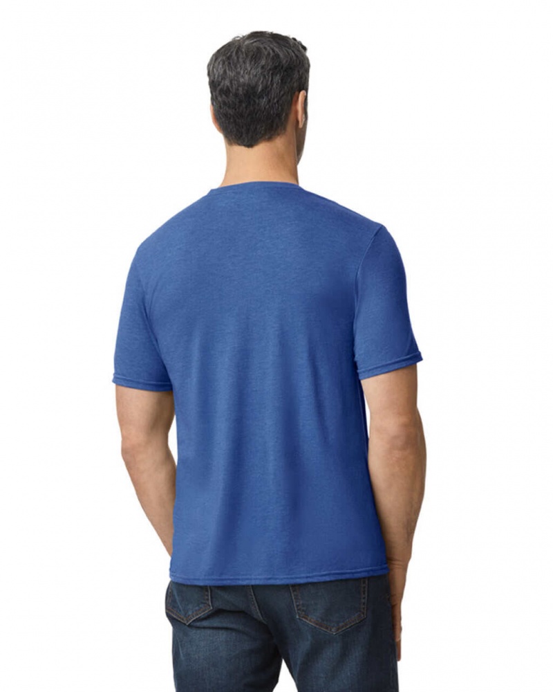 Heather Blue Men's Gildan 6750 Tri-Blend T-Shirts | WVEM97430