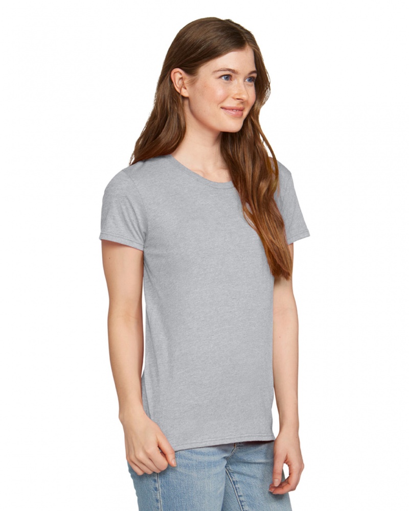 Heather Grey Women's Gildan 880 T-Shirts | YRWX89051