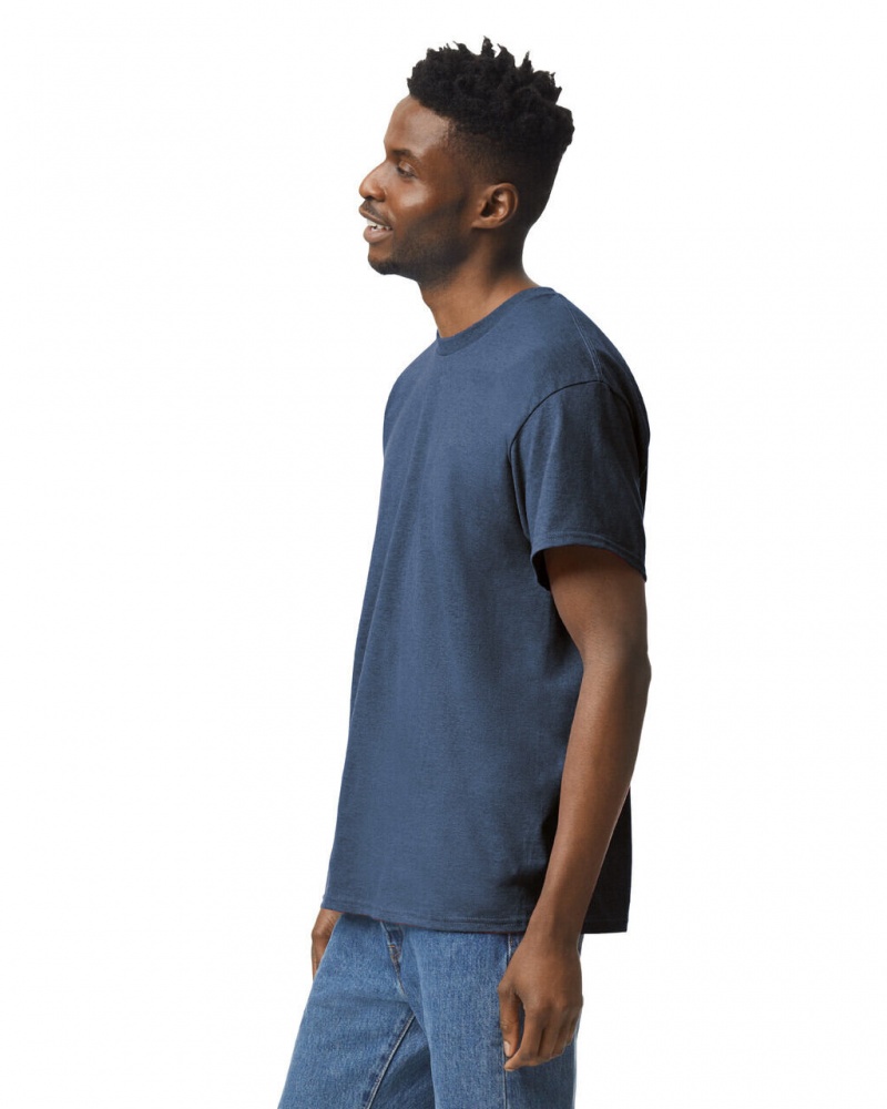 Heather Navy Men's Gildan 5000 T-Shirts | QFHA49780