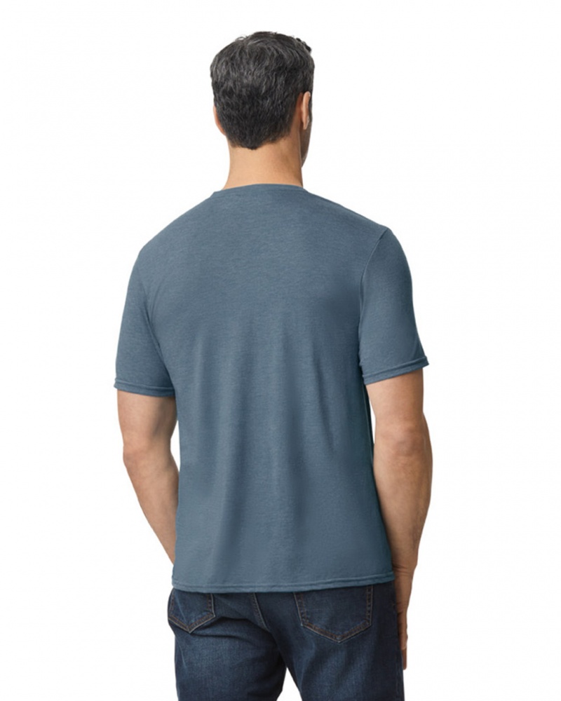 Heather Navy Men's Gildan 6750 Tri-Blend T-Shirts | KSHX75014