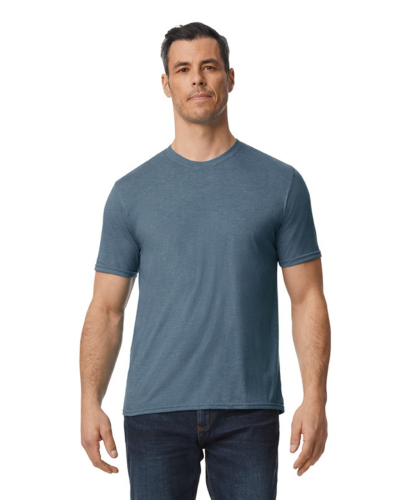 Heather Navy Men\'s Gildan 6750 Tri-Blend T-Shirts | KSHX75014