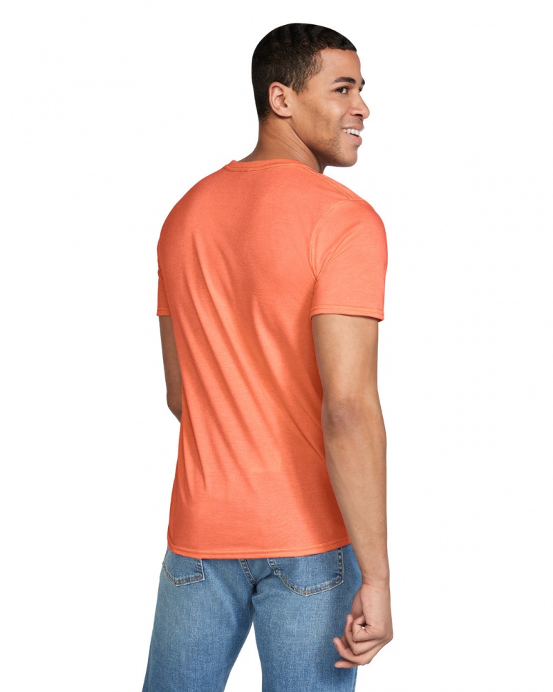 Heather Orange Men's Gildan 64000 T-Shirts | MENX03219