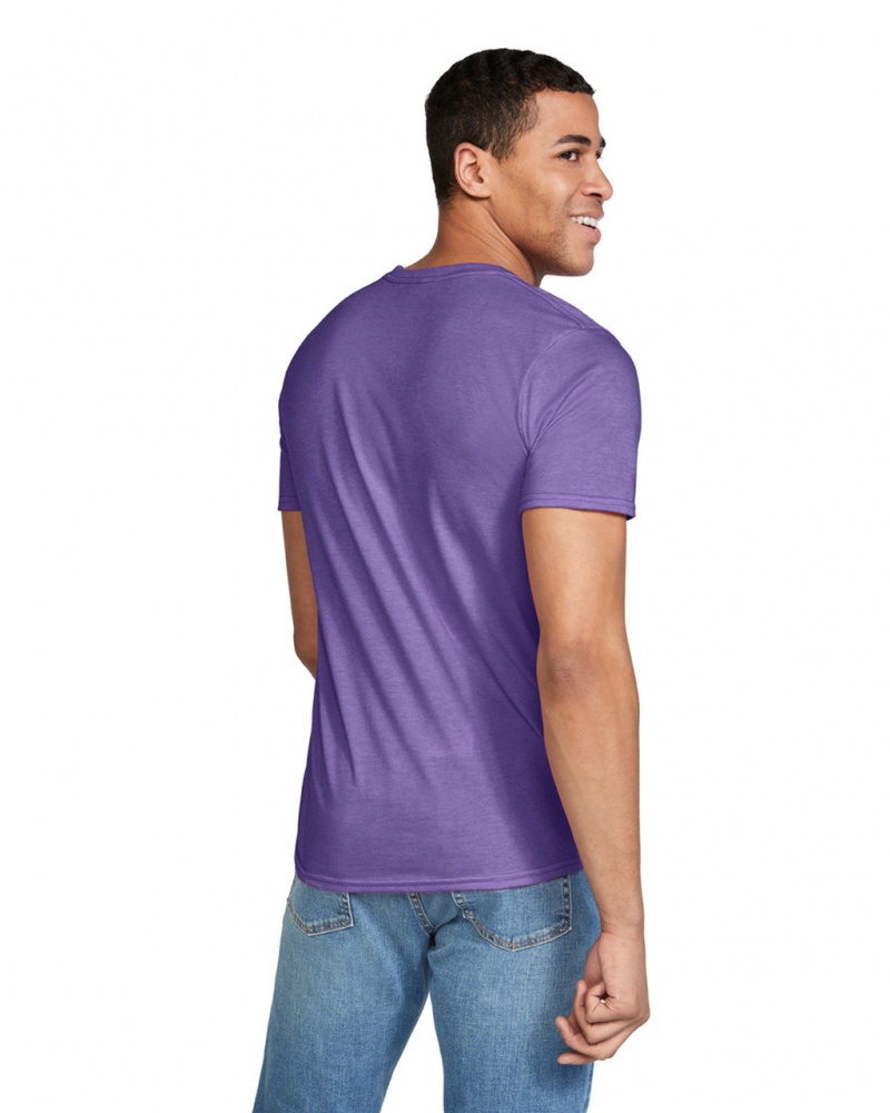 Heather Purple Men's Gildan 64000 T-Shirts | CDKP80493