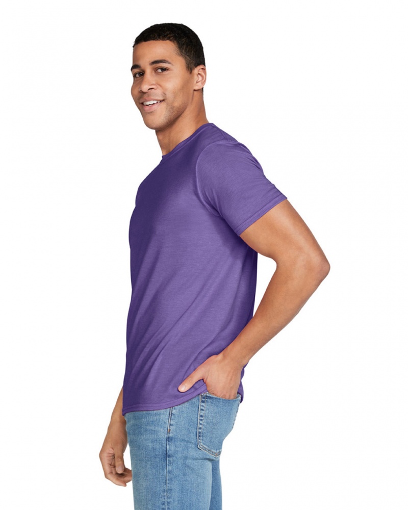 Heather Purple Men's Gildan 64000 T-Shirts | CDKP80493