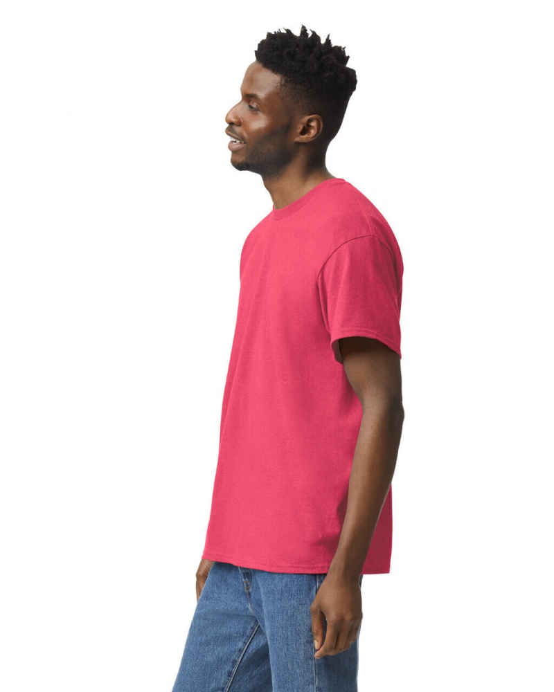 Heather Red Men's Gildan 5000 T-Shirts | HBVI27145