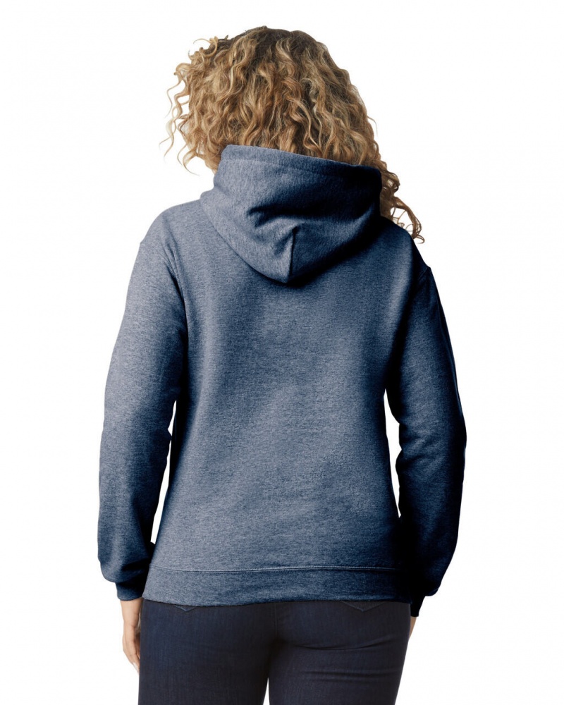 Heather Sport Dark Navy Women's Gildan 18500 Hoodie Sweatshirt | PSTL12680