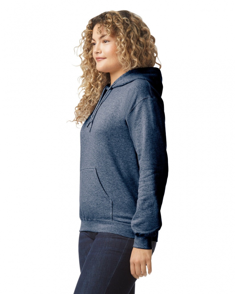 Heather Sport Dark Navy Women's Gildan 18500 Hoodie Sweatshirt | PSTL12680