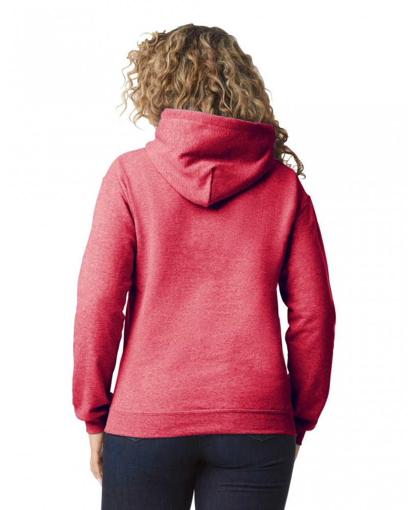 Heather Sport Dark Red Women's Gildan 18500 Hoodie Sweatshirt | LFZV45762