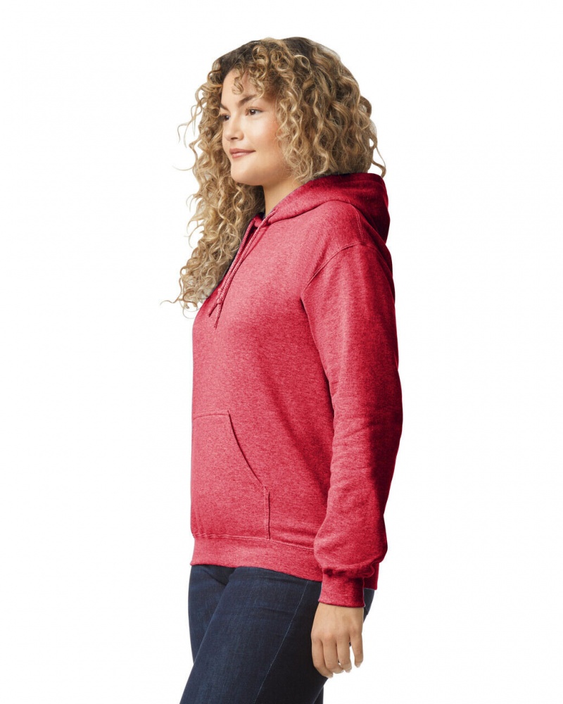 Heather Sport Dark Red Women's Gildan 18500 Hoodie Sweatshirt | LFZV45762