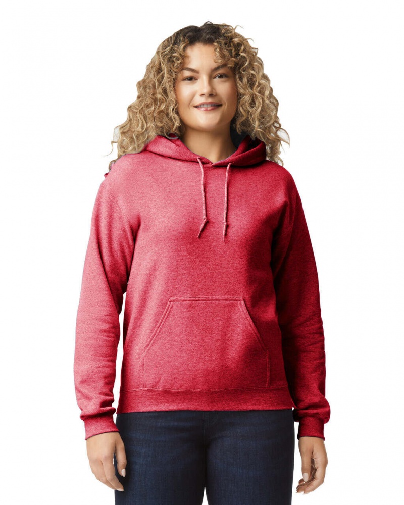 Heather Sport Dark Red Women\'s Gildan 18500 Hoodie Sweatshirt | LFZV45762