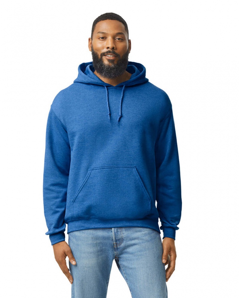 Heather Sport Royal Men\'s Gildan 18500 Hoodie Sweatshirt | AXIU54638