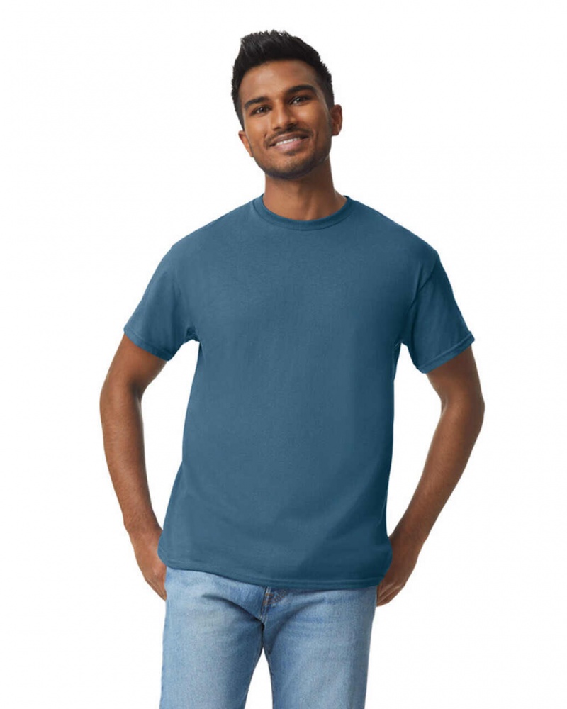 Indigo Blue Men\'s Gildan 5000 T-Shirts | TJRZ31485