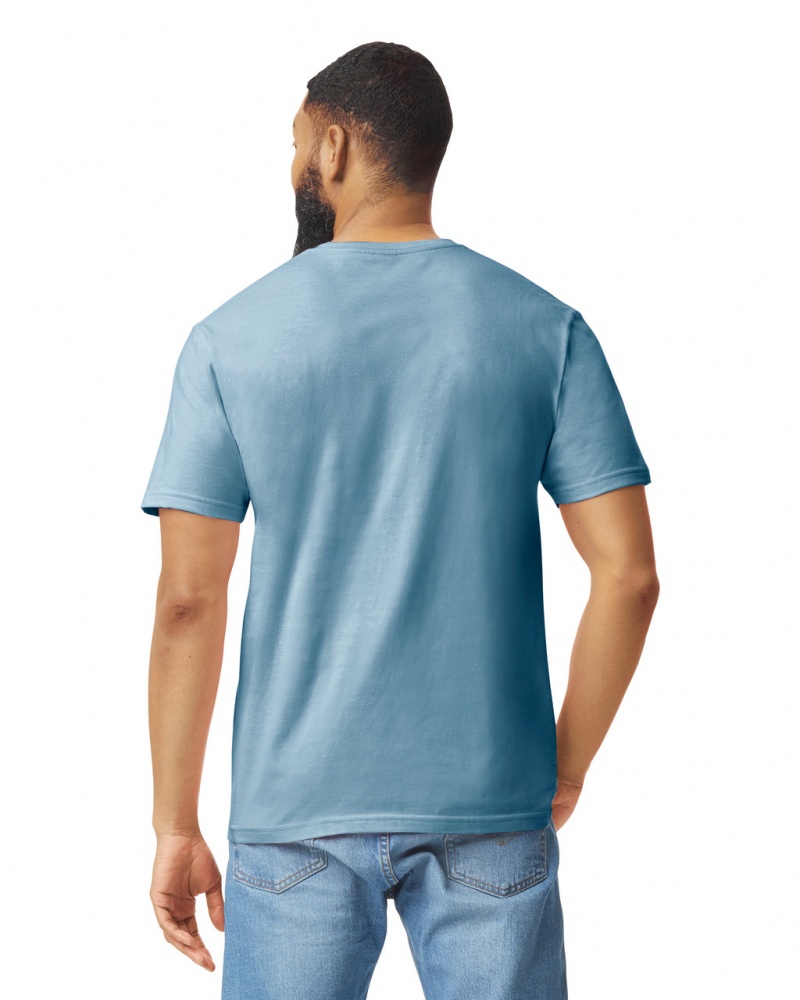 Indigo Blue Men's Gildan 64000 T-Shirts | MSJE82651