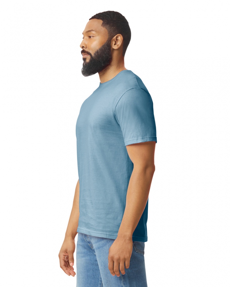 Indigo Blue Men's Gildan 64000 T-Shirts | MSJE82651