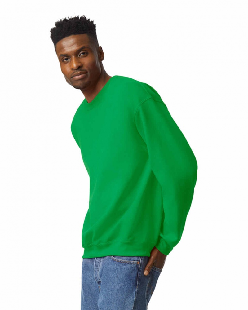 Iris Green Men's Gildan 18000 Crewneck Sweatshirt | LUJV83495