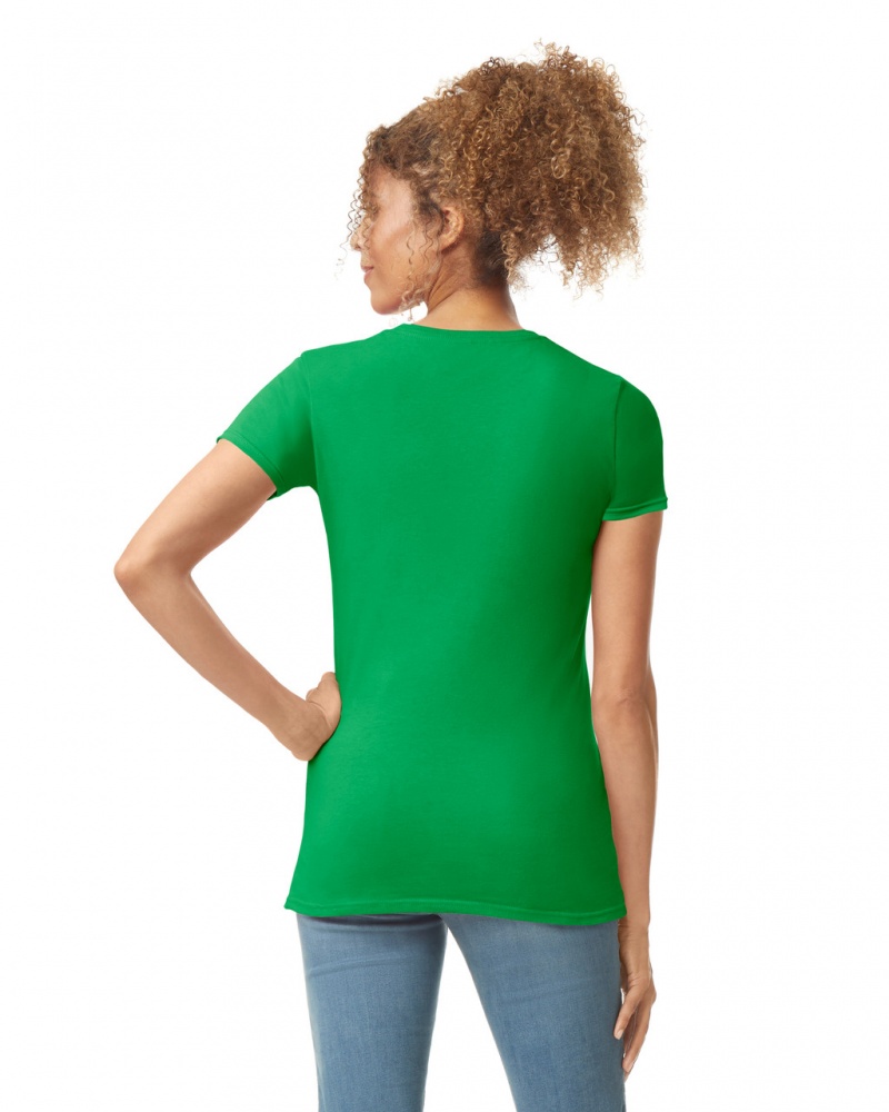 Irish Green Women's Gildan 64000L T-Shirts | DIQW61390