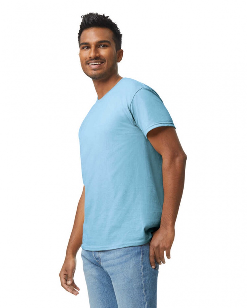 Light Blue Men's Gildan 5000 T-Shirts | GYNM62390