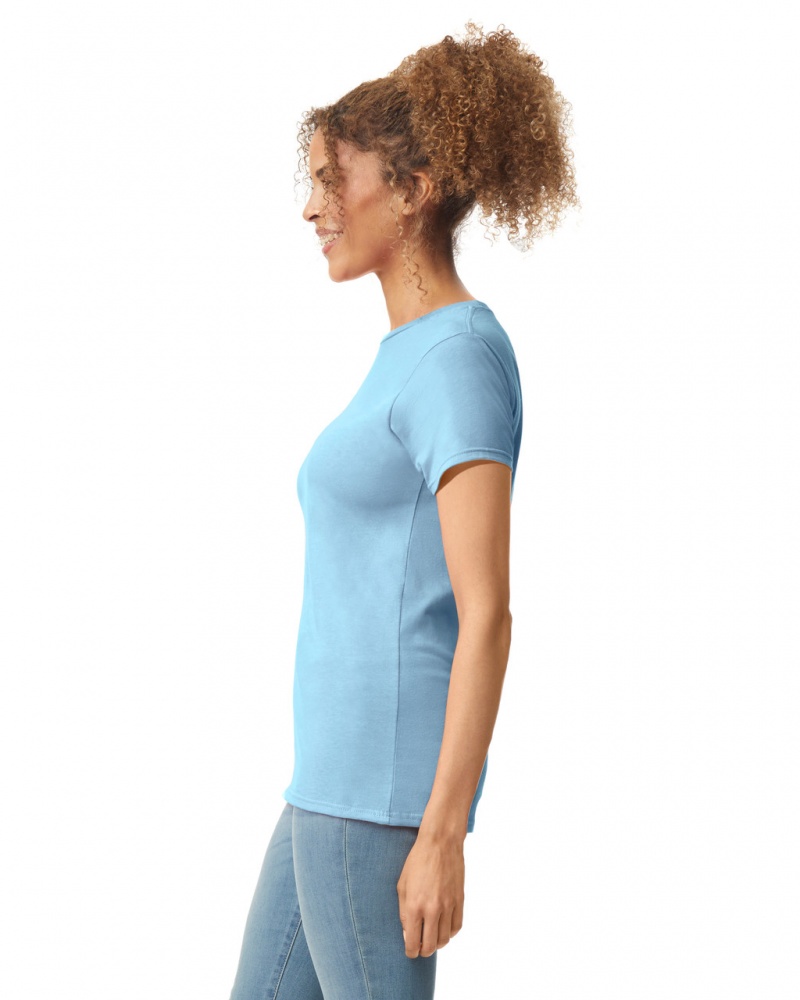 Light Blue Women's Gildan 64000L T-Shirts | VJDA14573