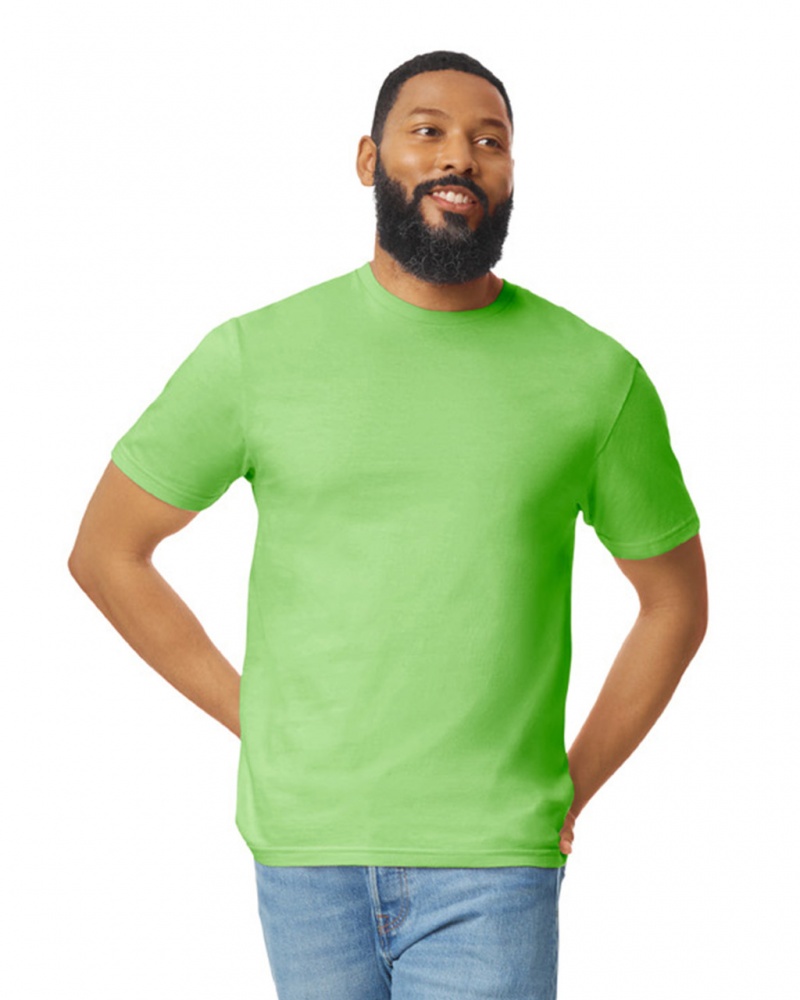 Lime Men\'s Gildan 64000 T-Shirts | BHRE01293