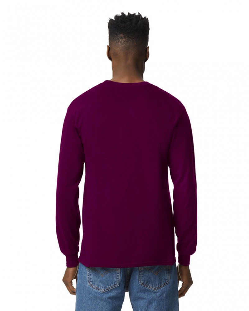 Maroon Men's Gildan 2400 Long Sleeve T-Shirts | GFXK09175