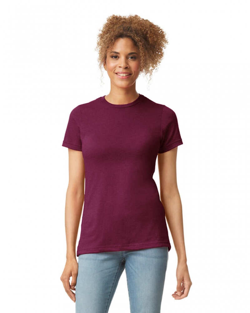 Maroon Mist Women\'s Gildan 67000L CVC T-Shirts | WYIX17352