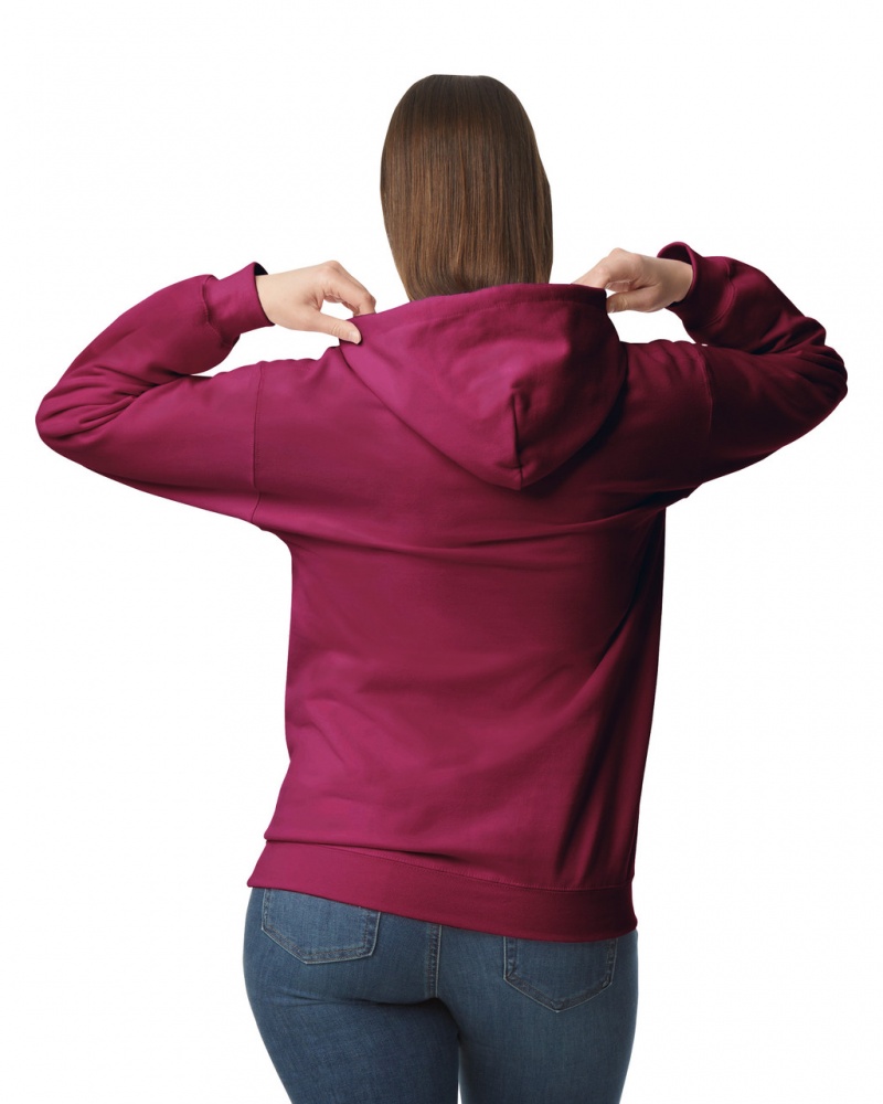 Maroon Women's Gildan SF500 Midweight Fleece Hoodie | ZFVW71062