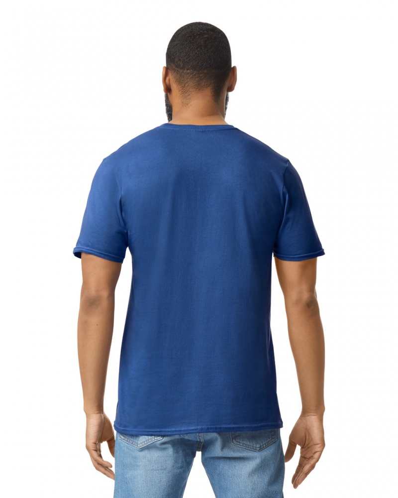 Metro Blue Men's Gildan 64000 T-Shirts | PXCK59246