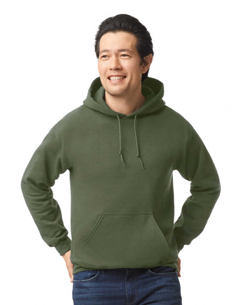 Military Green Men\'s Gildan 18500 Hoodie Sweatshirt | SPUI83074