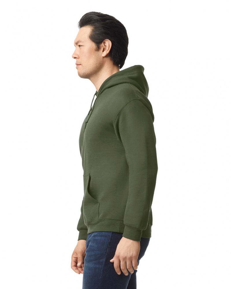 Military Green Men's Gildan 18500 Hoodie | INXU42013