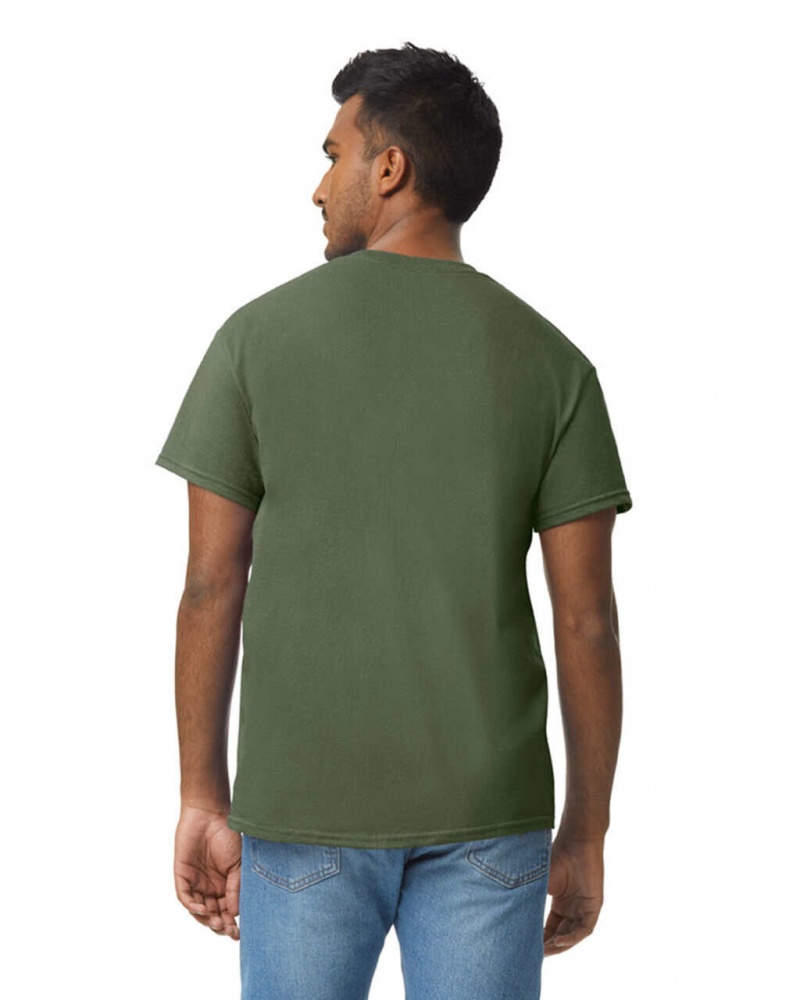 Military Green Men's Gildan 5000 T-Shirts | TQDS20745