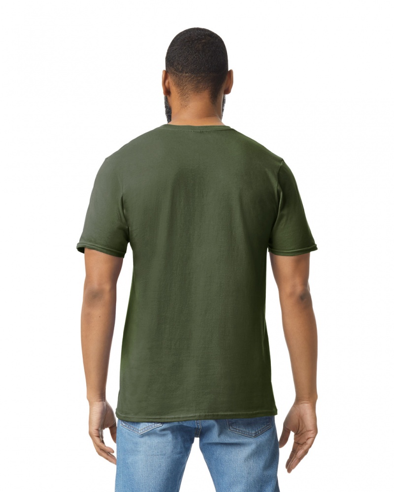 Military Green Men's Gildan 64000 T-Shirts | HJRX71054