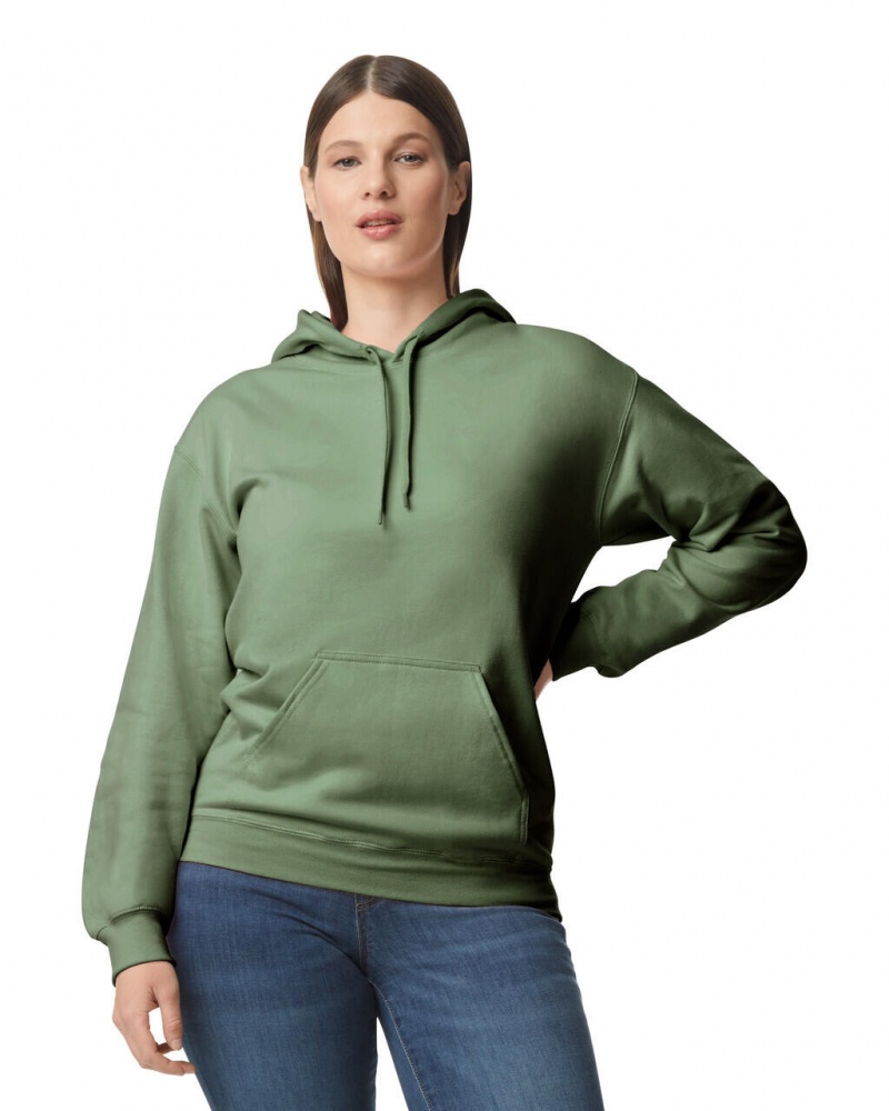 Military Green Women\'s Gildan SF500 Midweight Fleece Hoodie | HWQJ74281