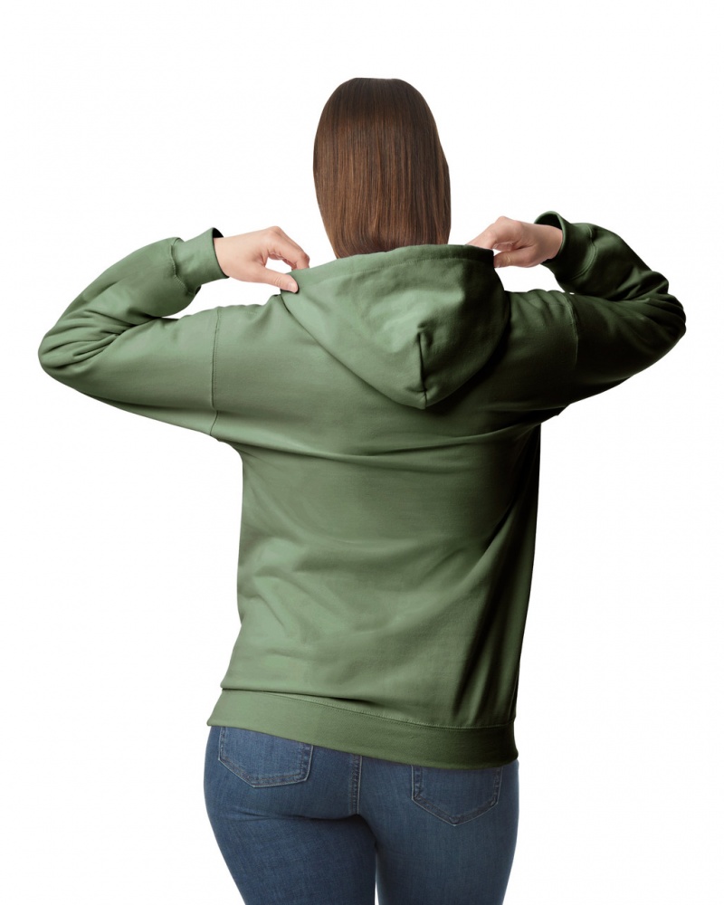 Military Green Women's Gildan SF500 Midweight Fleece Hoodie | PCSN31684