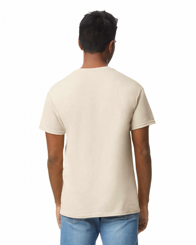 Natural Men's Gildan 5000 T-Shirts | GNBH87391