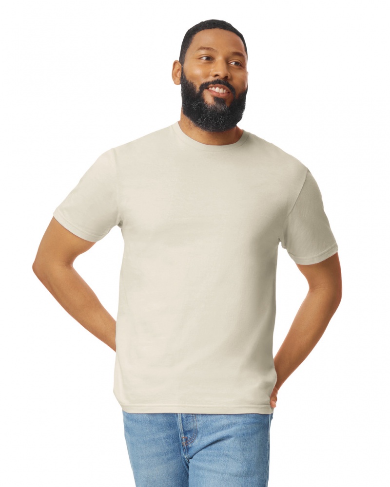 Natural Men\'s Gildan 64000 T-Shirts | IRAY30529