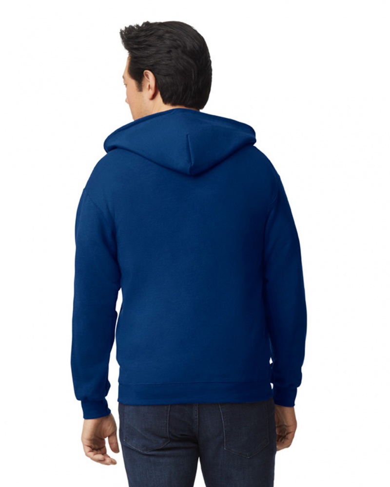 Navy Men's Gildan 18600 Full Zip Hoodie | TBNO67482