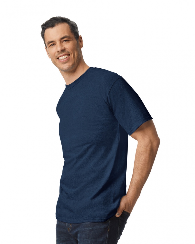 Navy Men's Gildan 2000T Tall T-Shirts | EOZV70934