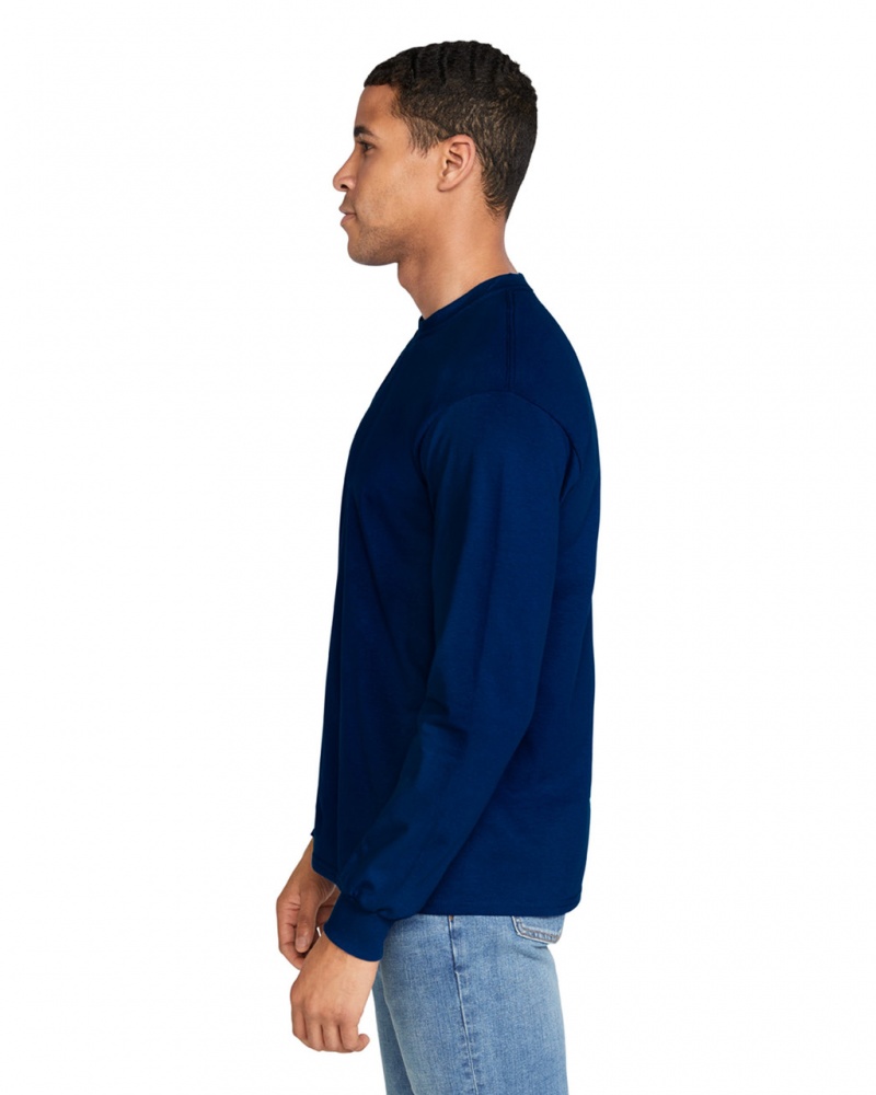 Navy Men's Gildan 2400 Long Sleeve T-Shirts | PDSZ50972