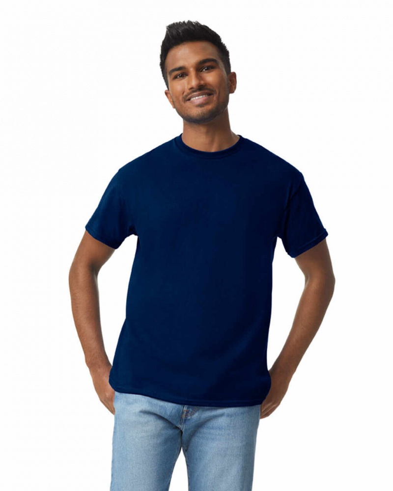 Navy Men\'s Gildan 5000 T-Shirts | RUGA72185