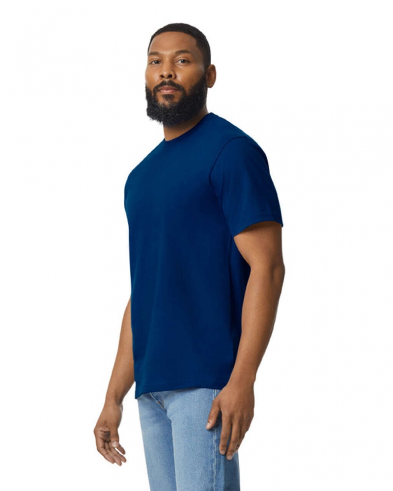 Navy Men's Gildan 65000 Midweight T-Shirts | EFQY35214