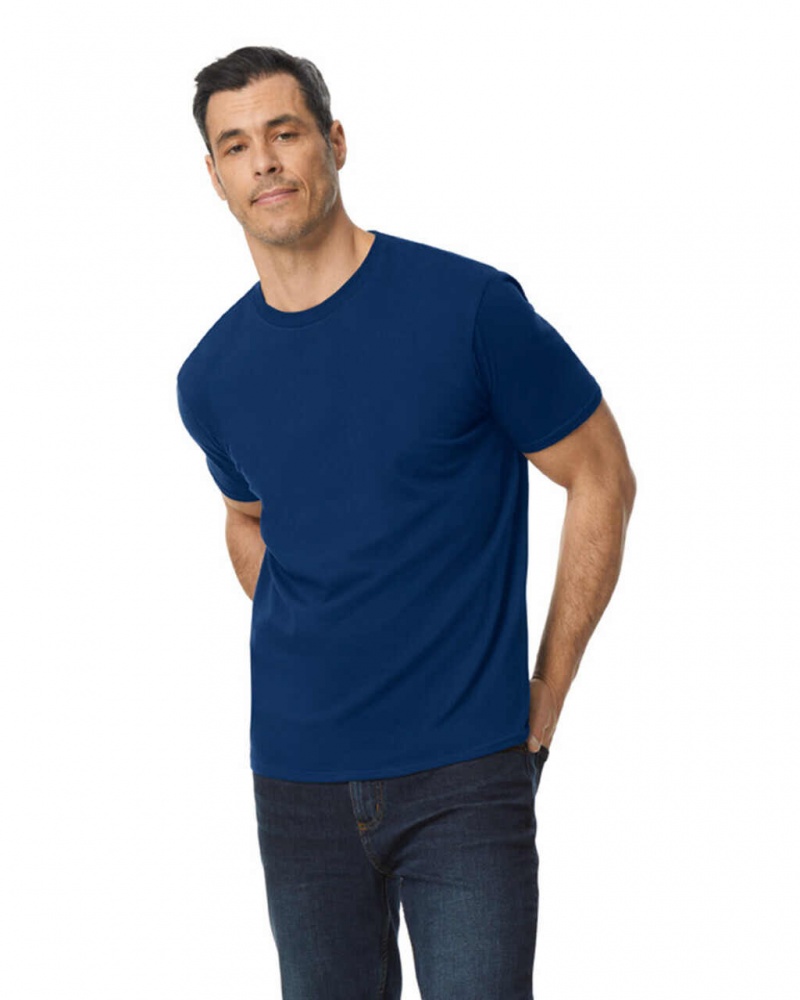 Navy Men's Gildan 980 T-Shirts | CSGF31645