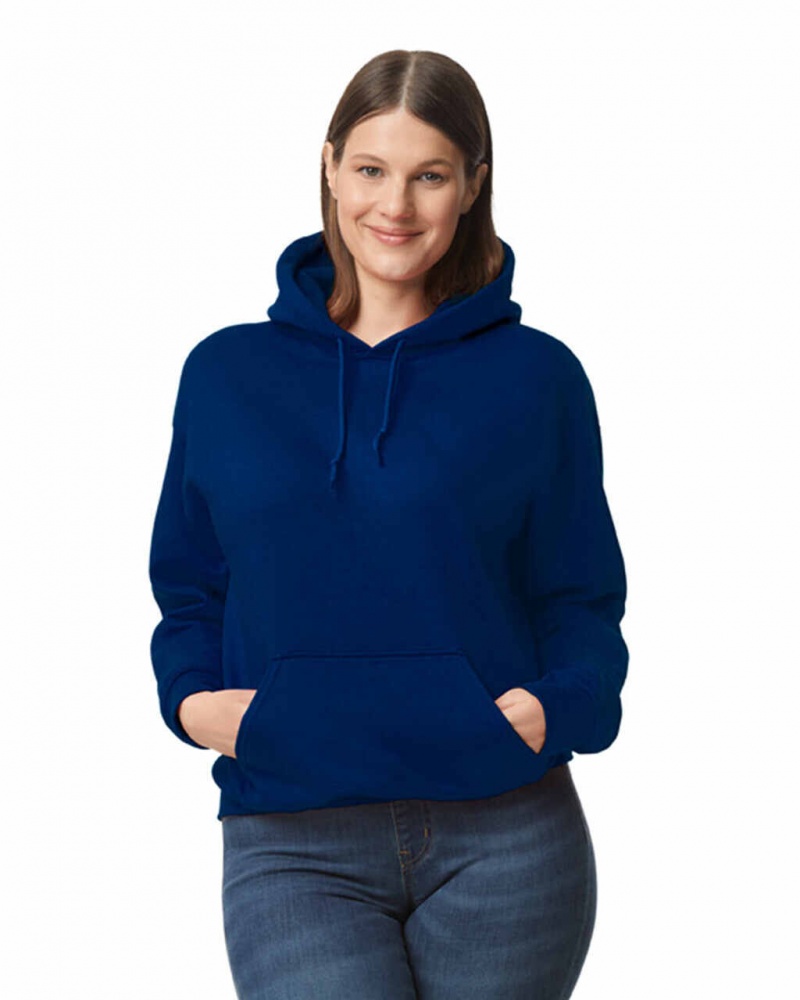 Navy Women\'s Gildan 12500 Hoodie Sweatshirt | BCDJ90754