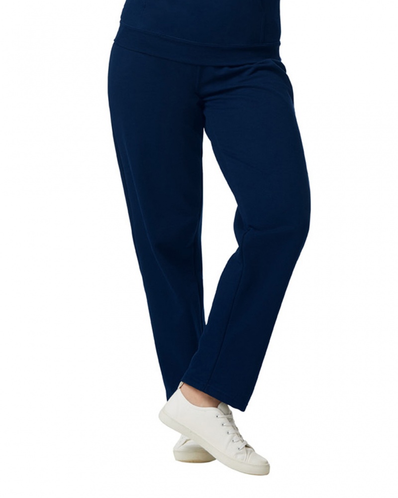 Navy Women\'s Gildan 18400 Open Bottom Sweatpants | UZTI26851